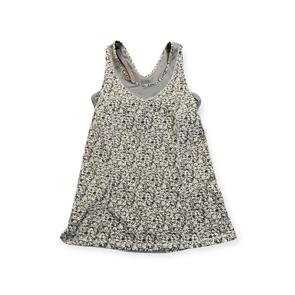 Lululemon Tone‎ It Tank Size 6 Fleur Silver Spoon Ambient Gray Racerback - Picture 1 of 5
